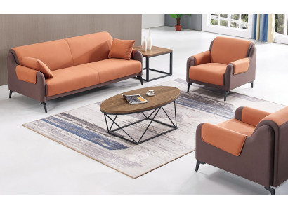 Canapé Couch Polster Stoff Couchen Polster Garnitur 3+1+1 Sëtzer Büroeinrichtung