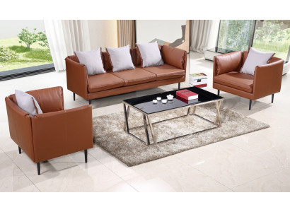Sofa-Garnitur Canapé Sofa Polster Sëtz Sofae Couchen 3+1+1 Büro Miwwelen Ariichtung