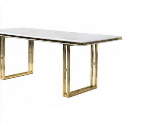 Iessdësch Iesszëmmer Dësch Italieneschen Stil Luxuriéis Dëscher Wäiss Gold