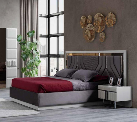 Design-Schlofkummer-Miwwelen-Set – Kleederschaf, Bett a komplett Ariichtung (4 Deeler).