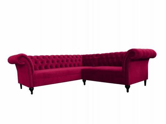 Modern Chesterfield Ecksofa Eckcanapé Designer Sofa Couch Samt Ledersofa