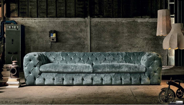 Luxus Chesterfield Designer Couchen Lieder Sofa Textil Stoff XXL grouss Couchen