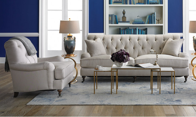 Chesterfield Luxus Sofa Couche Polster Sëtz Stoff Garnitur 3+1 Sëtzer Couchen