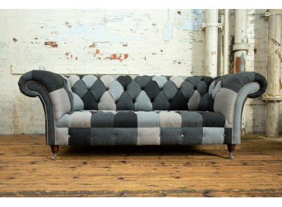 Canapé 3 Plazen Sofadesign Chesterfield Sëtz Garnitur Lieder Textil Polster Nei