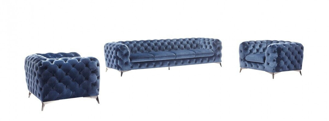 Canapé Chesterfield Canapé Polster Garnitur Stoff 2+1 Designer Canapéen Nei XXL Grouss