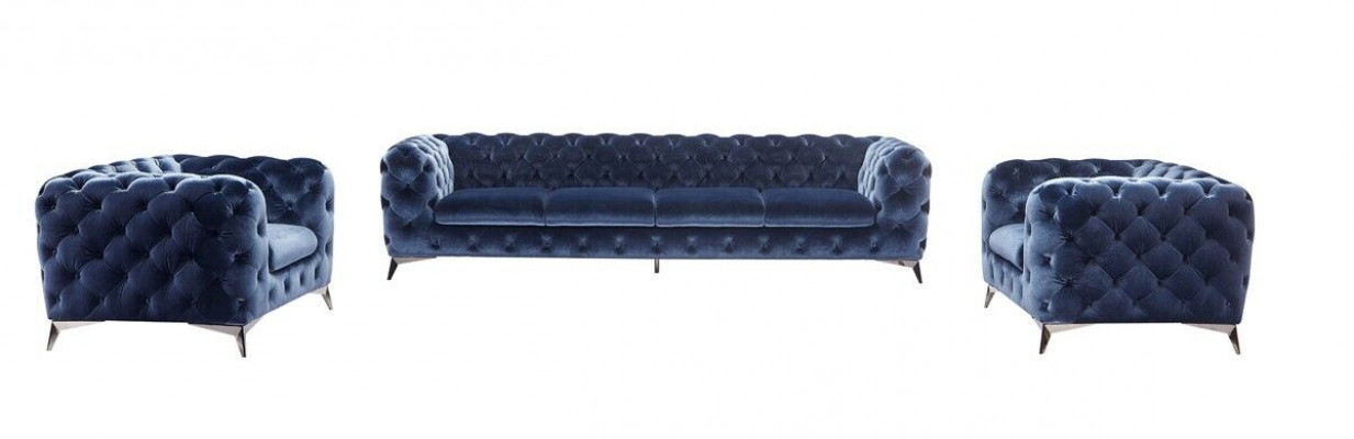 Canapé Chesterfield Canapé Polster Garnitur Stoff 2+1 Designer Canapéen Nei XXL Grouss