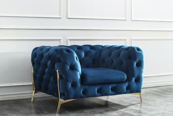Luxus Héichwäerteg Sofa Canapé Polster Setz 3+2+1 Garnitur Deko Chesterfield