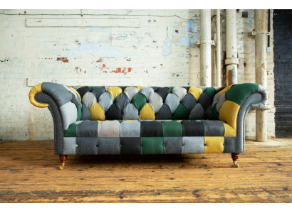 Däitsch: Dräisëtzer Canapé Mat Polster Design Sofa 3 Sëtz Sofas Zëmmer Miwwelen Gréng Modern