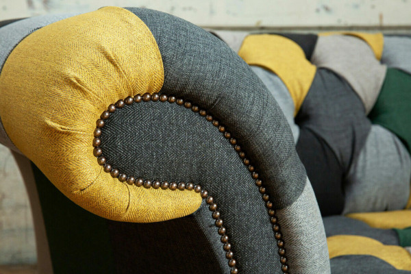 Däitsch: Dräisëtzer Canapé Mat Polster Design Sofa 3 Sëtz Sofas Zëmmer Miwwelen Gréng Modern