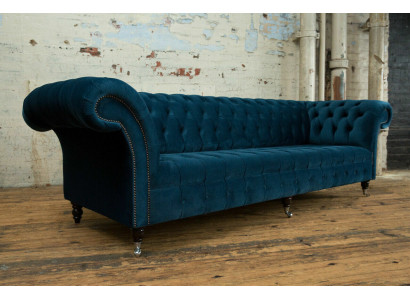 Design Chesterfield Sofa Set 4-Sëtz Stoff Couch Sofa Polstersofaen 265cm