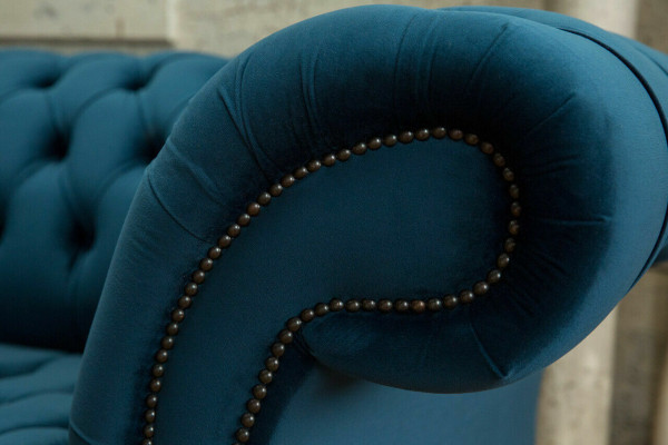 Design Chesterfield Sofa Set 4-Sëtz Stoff Couch Sofa Polstersofaen 265cm