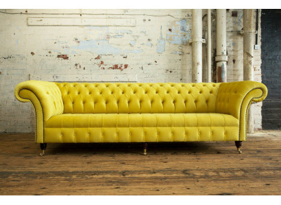Design Sofa 4 Plaz Polster Luxus Klassesch Textil Chesterfield Sofas Canapé