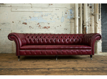 Chesterfield Design Sofa 4 Sëtzer Canapé Polster Luxus Klassesch Textil Sofas