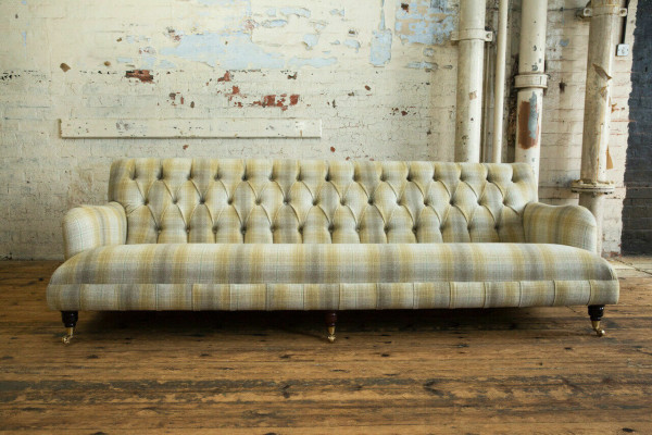 Chesterfield Polstersofa Design Textil Sofa 4-Sëtzer Sofa Luxus Design Canapé