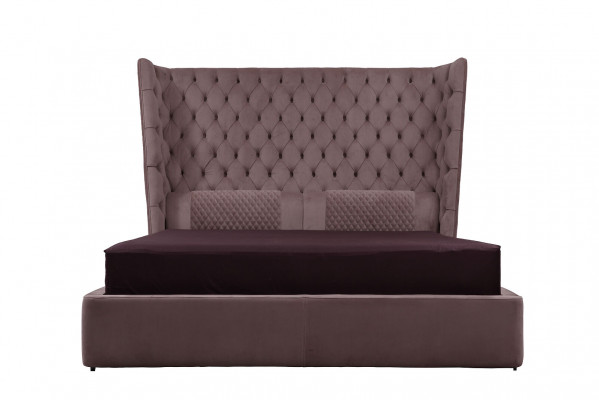 Englescht grousst Bett Chesterfield Duebelbett Designer Hotel Samt Miwwelen