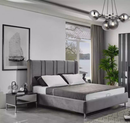 Schlofzimmer Bett 2x Nuetsdëscher Kleederschaf Spigel Design Luxus 6tlg