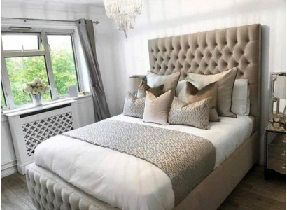 Chesterfield Bett Design Schlofkummer Englesch Better 200x200cm Textil Polsterung