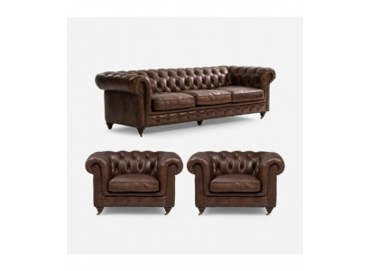 Sëtzgarnitur 3+1 Sëtzer Couch Polster Sëtz Chesterfield Couchen Textil Lieder Nei