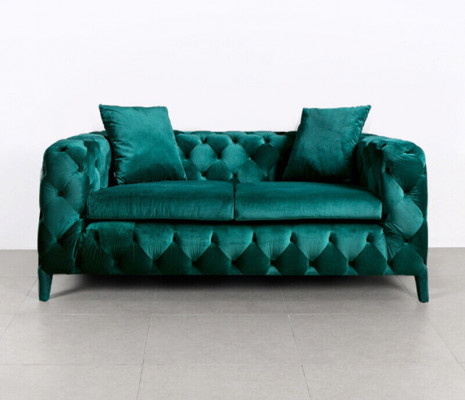 Gréng Chesterfield 3+1 Sitzgarnitur Sofa Stoff Couchen Polster Garnitur