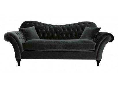 Couchen Këssen Canapé Canapéë Chesterfield Schwaarz Dräisëtzer Stoff Stuff Nei