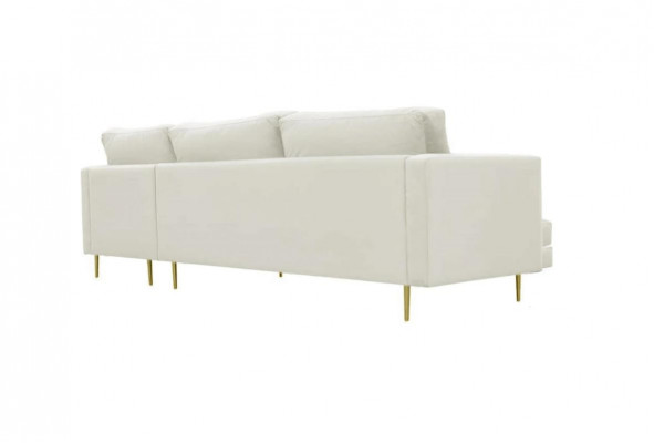 Eleganz a Wäiss fir Ären exklusive Designer Sofa am luxuriéisen L-Form Stil.