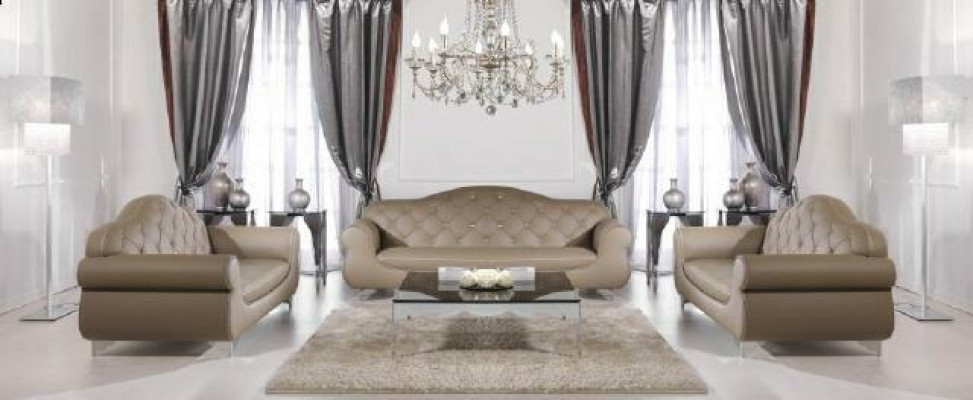 Beige Sofagarnitur Chesterfield Sofaen Polster 3+1+1 Set Garnitur