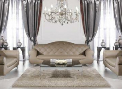 Beige Sofagarnitur Chesterfield Sofaen Polster 3+1+1 Set Garnitur