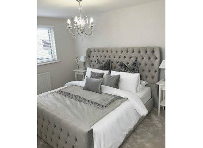 Chesterfield Designer Bett Schlofkummer Textillieder Polster 140/160/180/200 cm