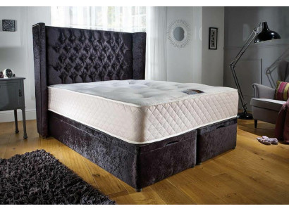Chesterfield Designer Bett Schlofkummer Textillieder Polster Samt 160x200 Nei