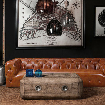 Ledersofa Kënschtlieder Couch Grouss - Sofa Luxus Wunnzëmmer Sëtz Pölster Véiersëtzer