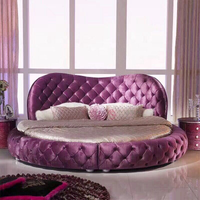 Ronnen Chesterfield Design Bett Schlofzëmmer Textil Lieder Polster Lila Ronn Luxus