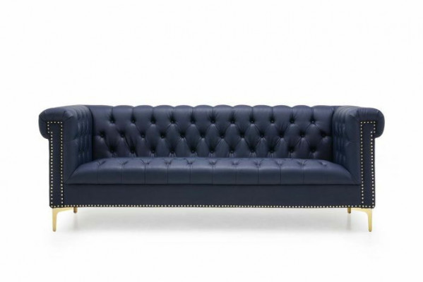 Chesterfield Lieder Polster Design Sofa Luxus Couch Klassesch Sofa 3-Sëtzer Nei