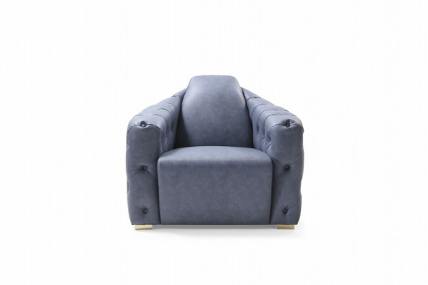 Italienesch Design Sofa 2x Eenzelstull Canapé Set 1+1 Sëtz Këssen Set Chesterfield Nei