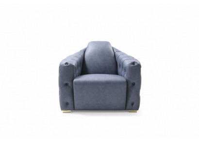Italienesch Design Sofa 2x Eenzelstull Canapé Set 1+1 Sëtz Këssen Set Chesterfield Nei