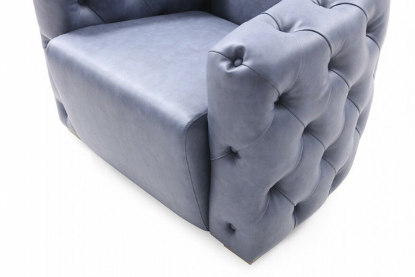 Italienesch Design Sofa 2x Eenzelstull Canapé Set 1+1 Sëtz Këssen Set Chesterfield Nei
