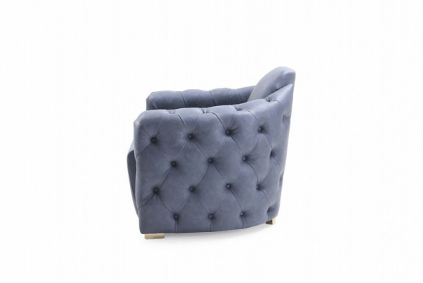 Italienesch Design Sofa 2x Eenzelstull Canapé Set 1+1 Sëtz Këssen Set Chesterfield Nei