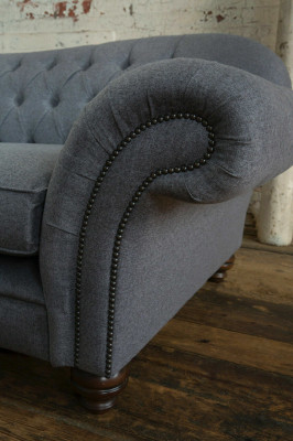 Sofa 4-Sëtzer Couch Design Chesterfield Sëtz Garnitur Lieder Textil Polster Nei