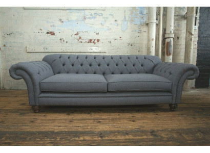Modern Couch Chesterfield Sofa 4-Sëtz Canapé Samt Lieder Design Gro्ं