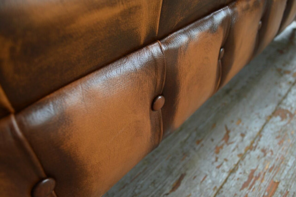 Chesterfield 4 Sëtz Polster Canapé Modern Stil Lieder Stoff Sofa Couchen Lieder