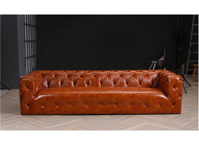 Chesterfield Sofa Canapé Polster Stoff Lieder Canapéen Polster Garnitur 4 Sëtz.