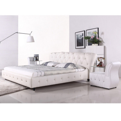 Wäisst Gepolstert Designer Chesterfield Bett Schlofzimmer Textilmobilier