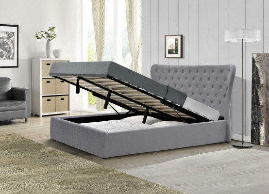 Grousst Chesterfield Duebelbett Luxus Better Designer Schlofzëmmer Bett
