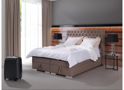 Designer Boxspringbett Duebelbetter Schlofzëmmer Chesterfield Miwwelen