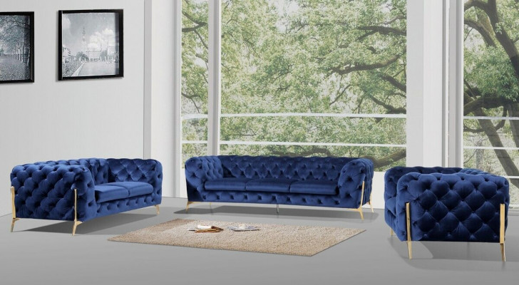 Chesterfield Set 2x Fauteuil Couch Set Chesterfield 1+1 Sëtz Polster Fauteuil
