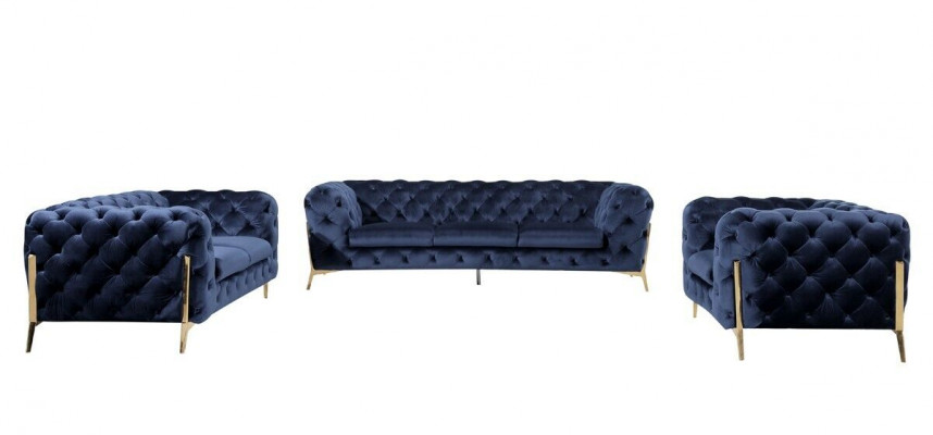 Chesterfield Set 2x Fauteuil Couch Set Chesterfield 1+1 Sëtz Polster Fauteuil