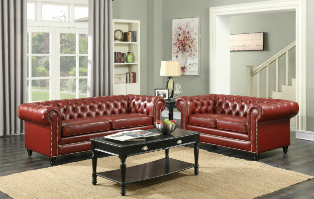 Braune Chesterfield Sofa 3+2 Sëtzer Polster Designer Canapéë Sofa Garnitur