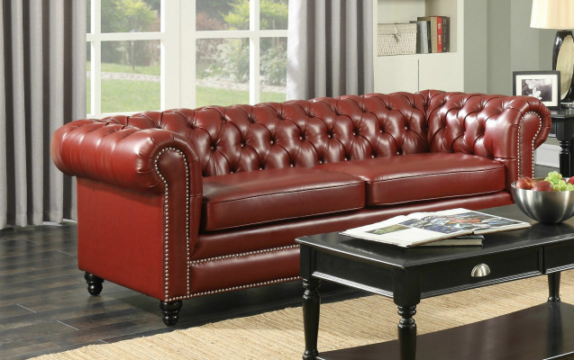 Braune Chesterfield Sofa 3+2 Sëtzer Polster Designer Canapéë Sofa Garnitur