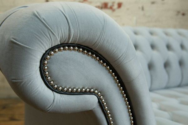 Chesterfield Sofa Set 3+2 Sëtzer Samt Velour Garnitur Design Garnituren