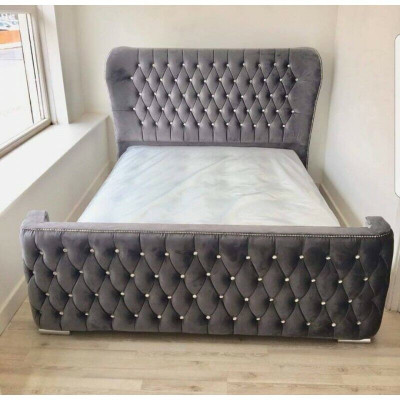 Chesterfield Design Bett Textil Lieder Samt Polster Hotel Better Schlofzëmmer