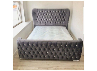 Chesterfield Design Bett Textil Lieder Samt Polster Hotel Better Schlofzëmmer